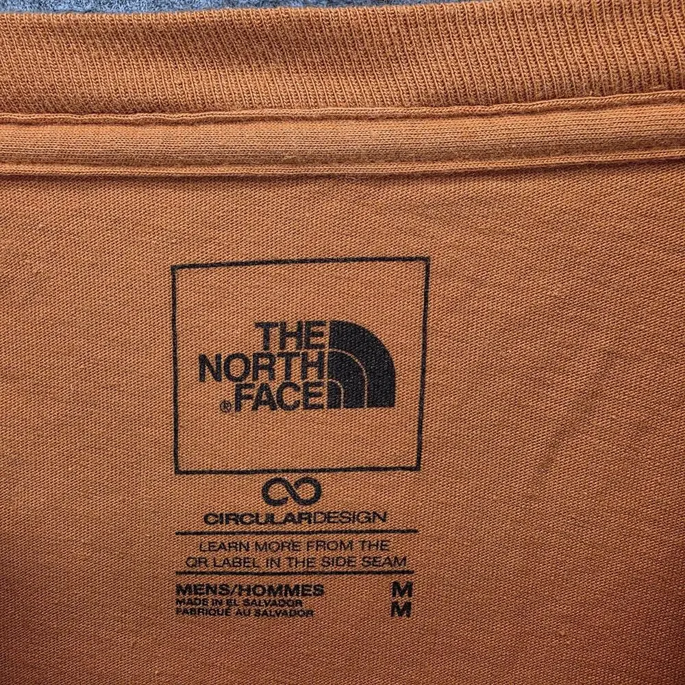 The North Face Shirt Mens M Orange Short Sleeve Crewneck Tagless Cotton Graphic